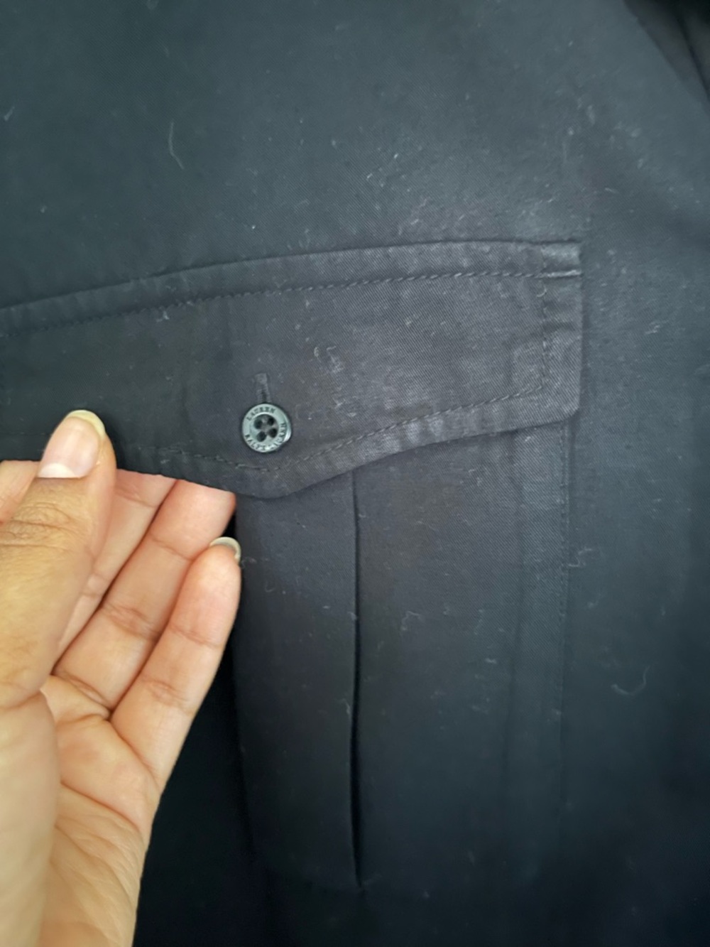 Ralph Lauren Black Button-Front Shirt Dress - Picture 4 of 6